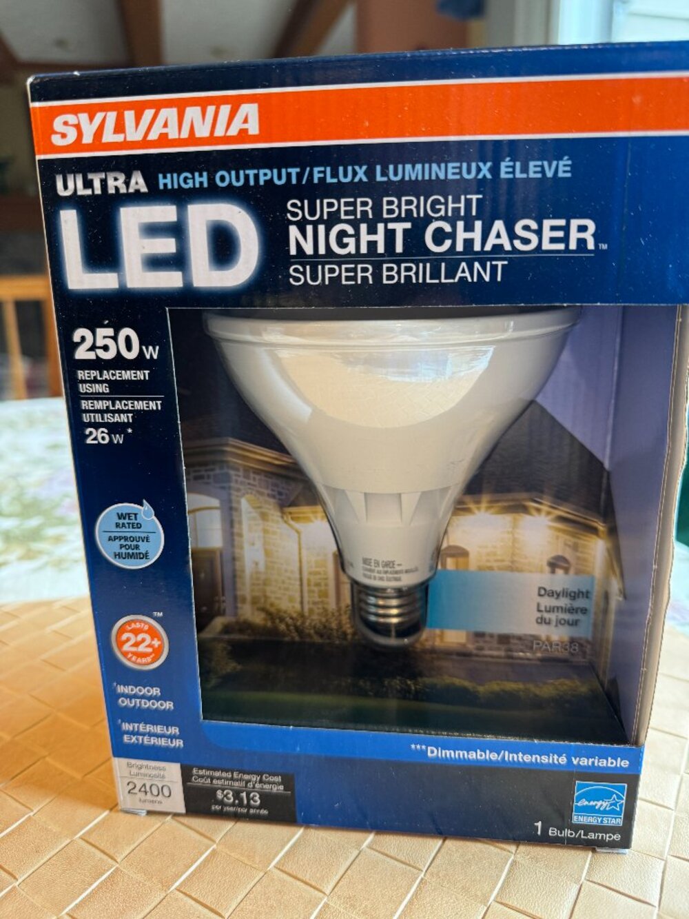 Sylvania LED Super Bright Night Chaser PAR38 250w Light Bulb New